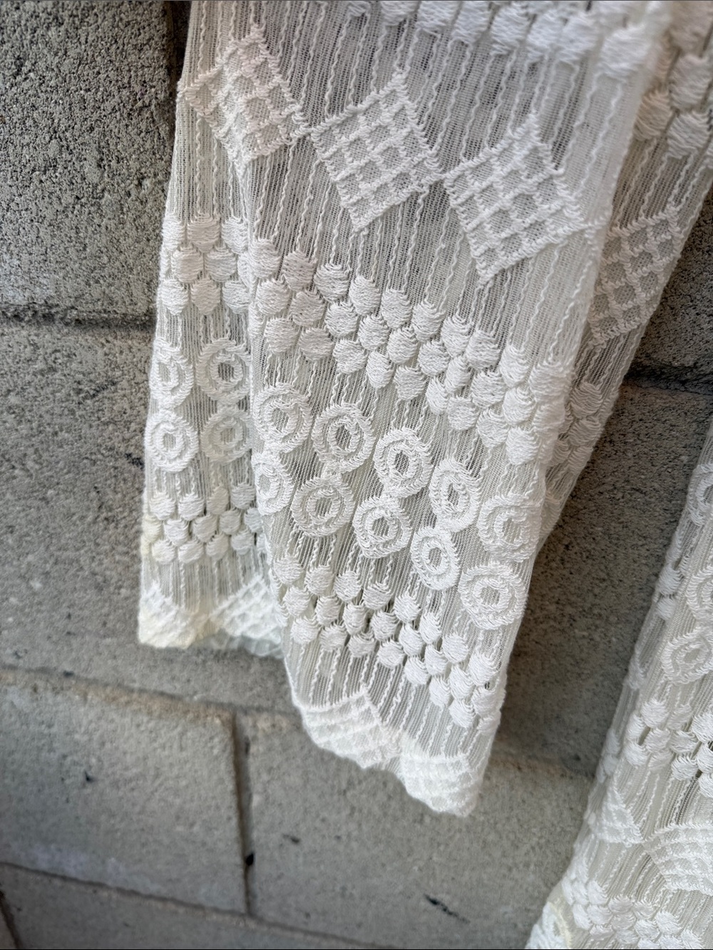 Crochet Lace Long-Sleeve Mini Dress - Sheer - Picture 6 of 7
